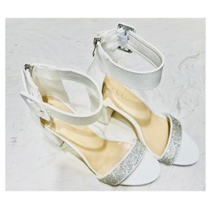 Nicole Miller Y2K Style Rhinestone Block Heel (Sz 8.5)               Brand New